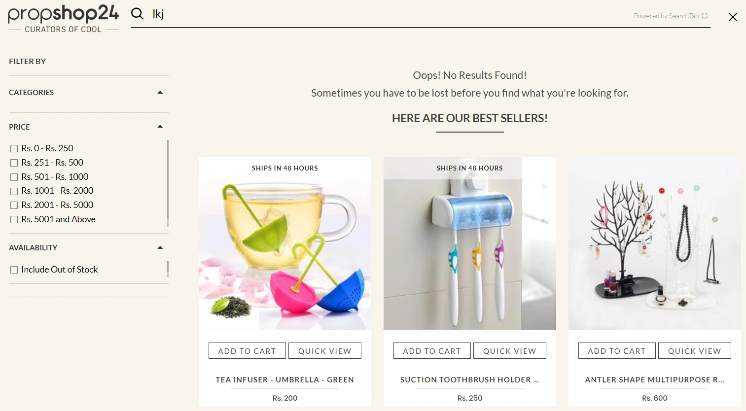 Zero-result page prevention